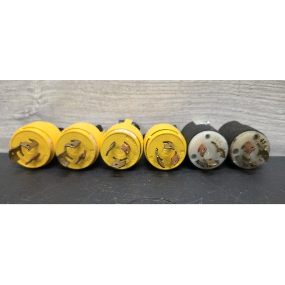 Lot 4 P&S 7554, 2 Hubbell-SS 15A 125V/10A 250V Twist Lock PLUG 3 POLE 3 WIRE E3